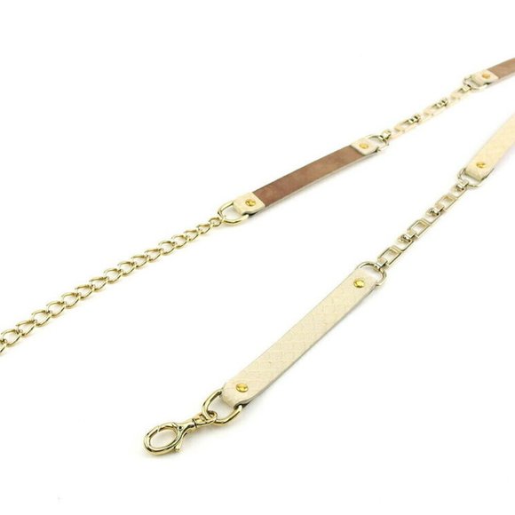 DOLCE & GABBANA Belt Python Beige Python Leather ~ Gold Bracket AUTH USED L3549 - Picture 8 of 8